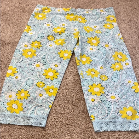 Roxy Other - Vintage Roxy  Floral Paisley Pajama Bottoms - Yellow and Blue
